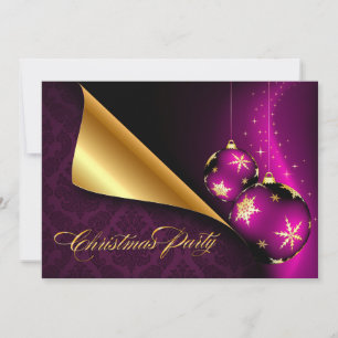 Lila Black Guld Elegant Kvarterhet jul Inbjudningar