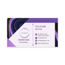 Lila Black Guld Marble Design Affärskort