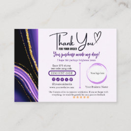 Lila Black Guld Tack Affärskort Visitkort