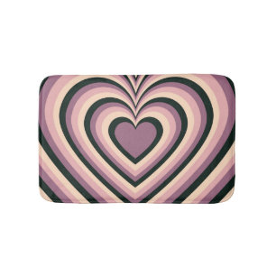 Lila Black Hypnotic Heart Kärlek Mönster Badrumsmatta