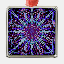 Lila Black Kaleidoscope Mandala Art Julgransprydnad Metall