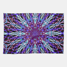 Lila Black Kaleidoscope Mandala Art Kökshandduk