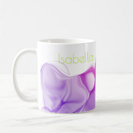 Lila Bläck Lime Green Namn Modern Art Kaffemugg