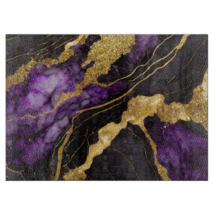 Lila Black Marble Mönster med Guld
