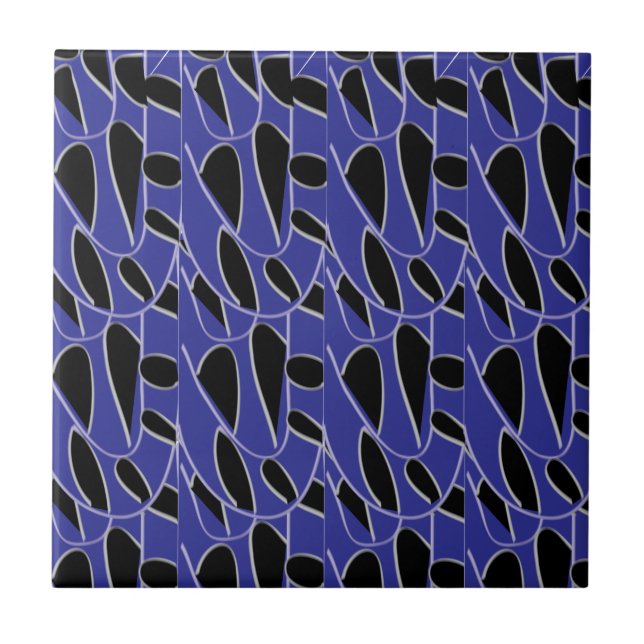 Lila Black Modern Abstrakt Kakelplatta (Framsidan)