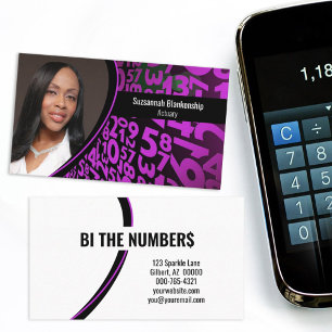 Lila Black Numbers Anpassningsbar Professionell Ph Visitkort
