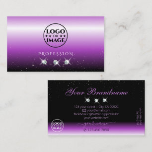 Lila Black Ombre Gnistra judar med Logotyp Trendig Visitkort