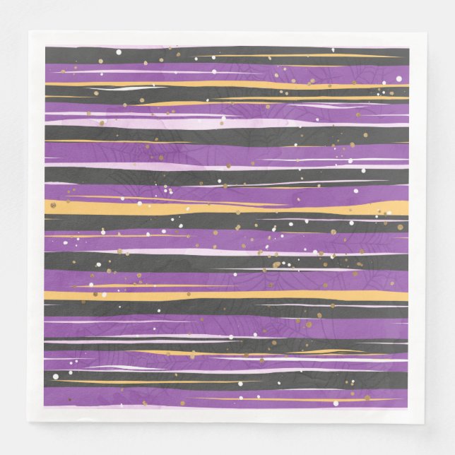 LILA BLACK ORANGE HALLOWEEN RAND PAPPERSSERVETT (Framsida)