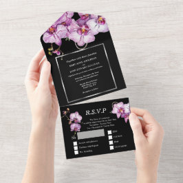 Lila Black orchid chic blomma bröllop luxurie