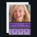 Lila Black Photo 18:e Födelsedagsfest inbjudan<br><div class="desc">Anpassningsbar Foto 18:e Födelsedagsfest inbjudan i elegant mörk plommon lila,  svart och vitt mönster av klassisk blommigt. Lägg till namn,  foto och party-information för ett unikt födelsedagsfest inbjudan och snyggt 18.</div>