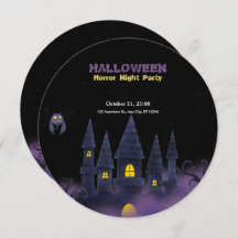 Lila Black Playful Roligt Halloween ( två cirklar)