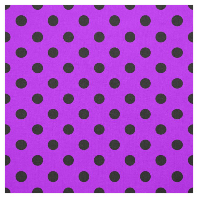 Lila Black Polka dots Textile Tyg (Provkarta)