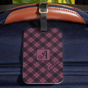 Lila Black Pput Customize Namn Bagagebricka