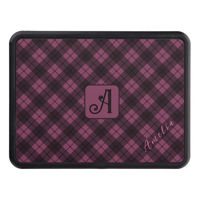 Lila Black Pput Customize Namn Dragkroksskydd (Framsidan)