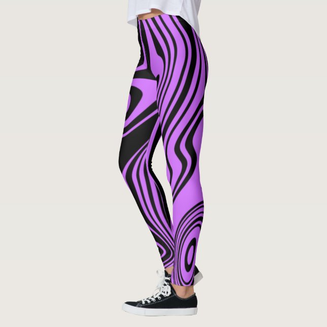 Lila Black Rand Leggings eller Välj Färg (Vänster)