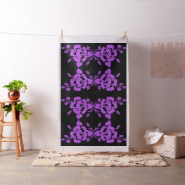 Lila & Black Ro Silhouette Cotton Fabric Tyg