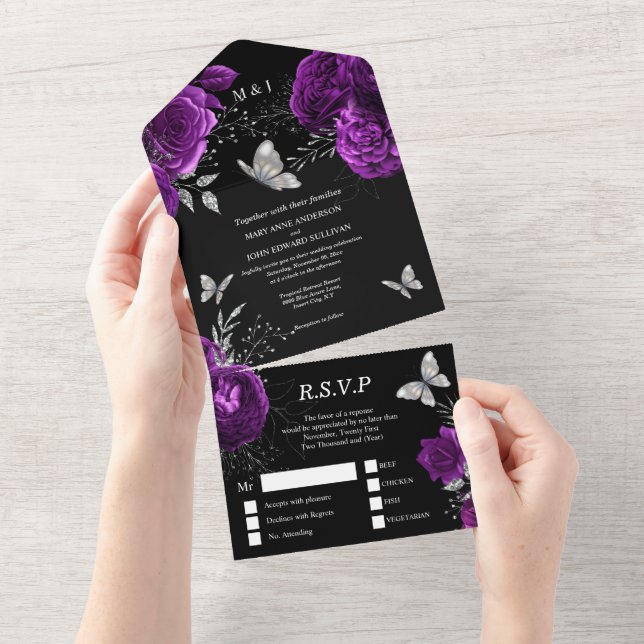 Lila Black silver ro elegant butterfly glam  (Avrivbar del)