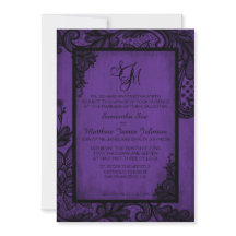 Lila Black Snöre Gothic Wedding Card