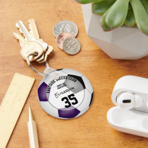 lila Black Soccer klubb Team färg sportgåvor Nyckelring