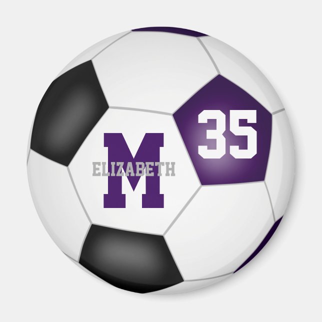 lila Black soccer Team färg Magnet (Framsidan)
