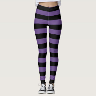Lila & Black Stripe Halloween Thégings Leggings