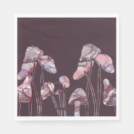 Lila Bläck Svampar Pappersservett