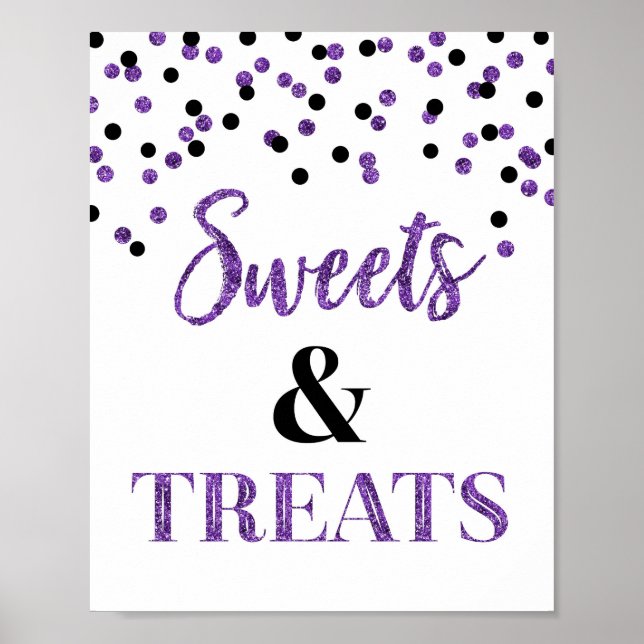Lila Black Sweets & Treats Dessert Bord Poster (Framsidan)