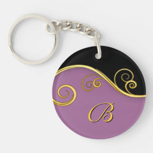 Lila-black Swirl med initial