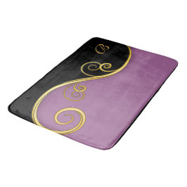 Lila-black Swirl med initial Badrumsmatta