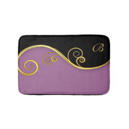 Lila-black Swirl med initial Badrumsmatta