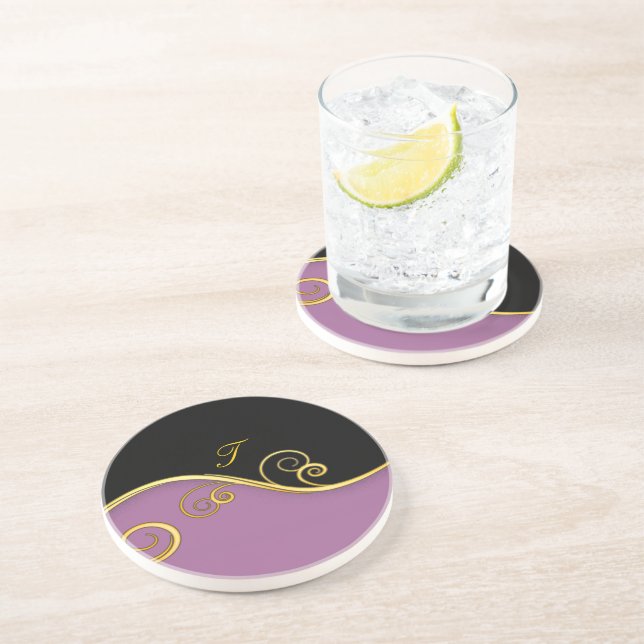 Lila-black Swirl med initial Underlägg (Sidan)