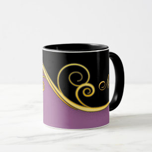 Lila-black Swirl w/out Monogram Mugg