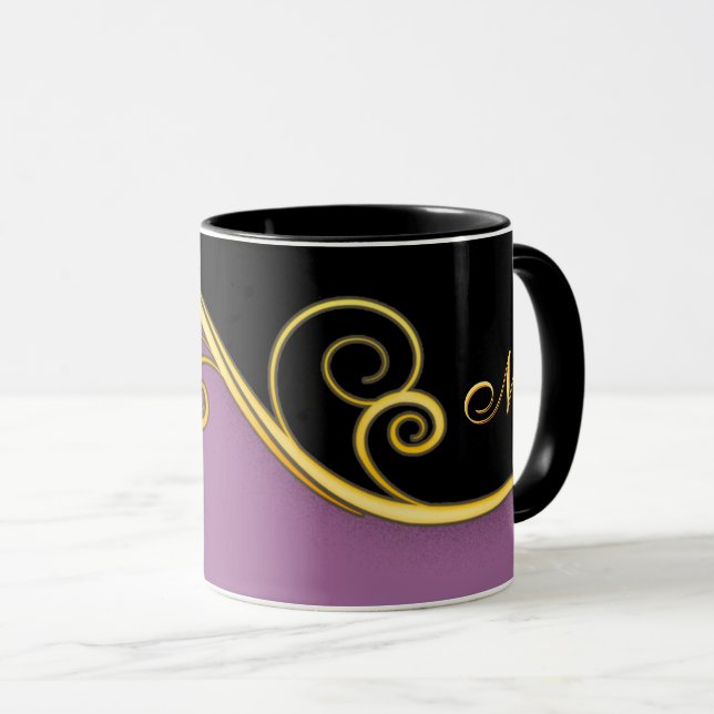 Lila-black Swirl w/out Monogram Mugg (Framsida höger)