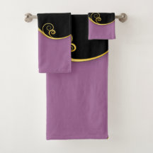 Lila-black Towel-Set w/out) Initialer