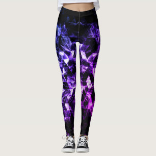 Lila Black Triangle Geometric Smoky Abstrakt Leggings