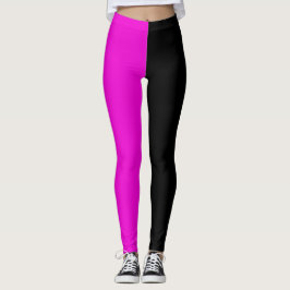Lila Black Two Tone Halva Färg Split Leggings