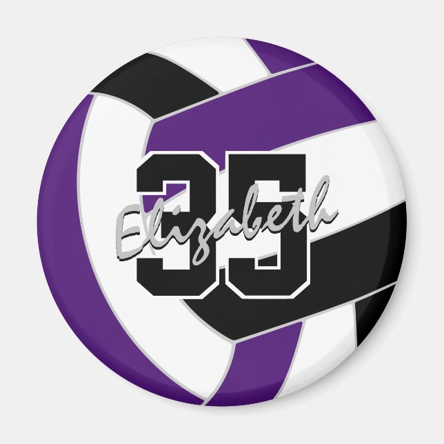 lila Black volleyball Team färg presenter Magnet (Framsidan)