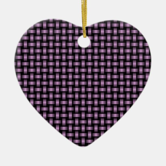 Lila Black Weave Mönster Julgransprydnad Keramik (Framsidan)