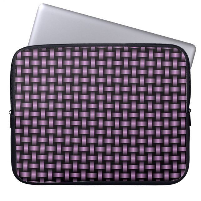 Lila Black Weave Mönster Laptop Fodral (Framsidan)