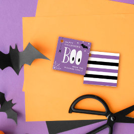 Lila Black White Boo Happy halloween Gåvor Etiketter