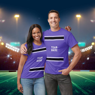 Lila Black White Sports Jersey Team Namn Unisex T Shirt