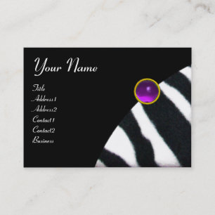 LILA BLACK WHITE ZEBRA PÄLS MONOGRAM, Ametyst Visitkort