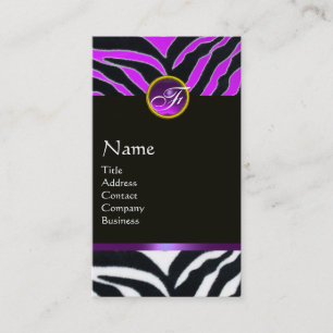 LILA BLACK WHITE ZEBRA PÄLS MONOGRAM VISITKORT