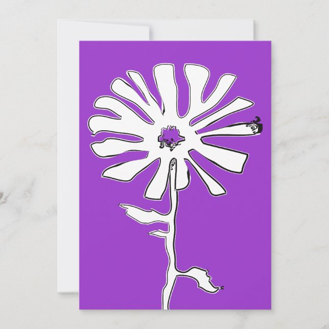 lila bläckblomma inbjudningar (Framsida)