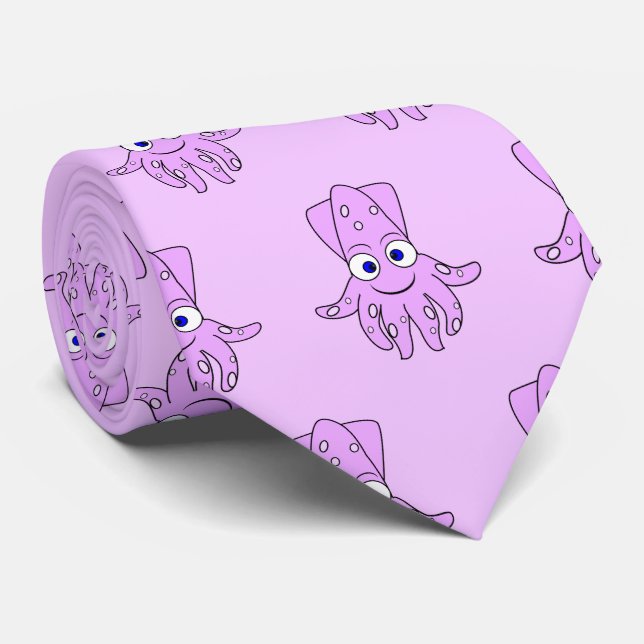 Lila Bläckfisk Design Slips (Rullad)
