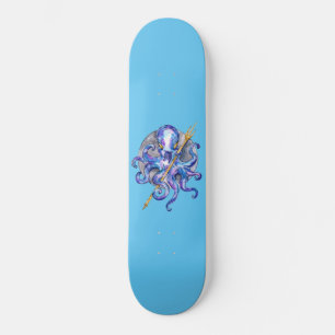 Lila bläckfisk med treudd mini skateboard bräda 18,5 cm
