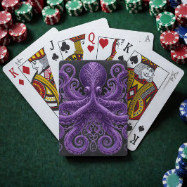 Lila Bläckfisk Viktoriansk Steampunk Kraken Casinokort