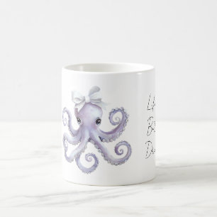 Lila Bläckfisk Vit Båge Kaffemugg