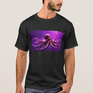 Lila bläckfiskdesign t shirt