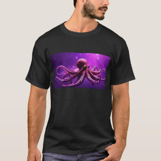 Lila bläckfiskdesign t shirt